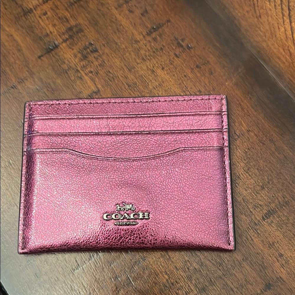 Coach Metallic Pink Card Holder